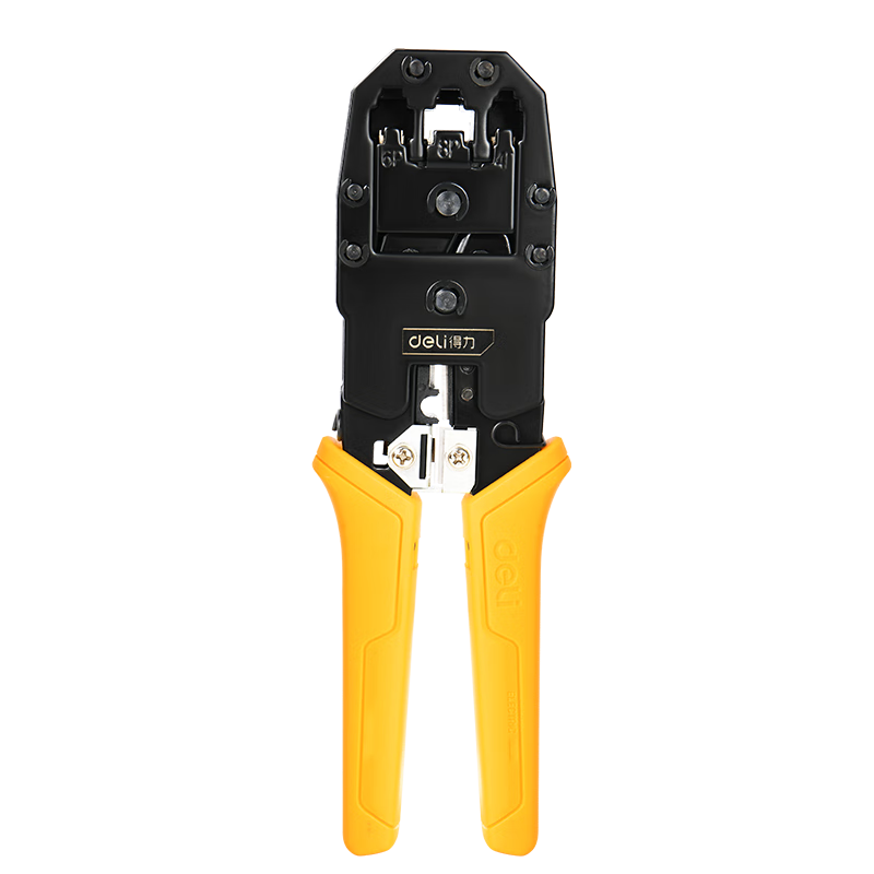 Deli Three-In Network Crimping Pliers, Crystal Segment Crimping Pliers, Wire Crimping Pliers, Network Cable Pliers, Wire Stripping Pliers, 4P/6P/8P