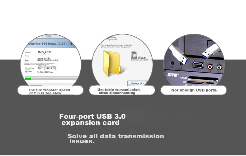 MOGEPCIE X1 to Dual-Port USB 3.0 Expansion Card, PCI-E to Two-Port USB Gen1 Adapter Card, Risa NEC Chip, MC2010 4
