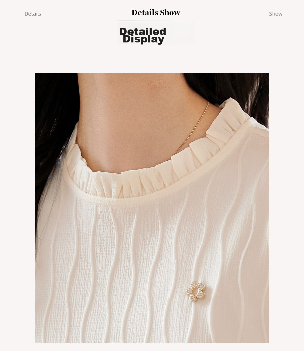 Chushen Spring And Autumn Long-Sleeve Blouse for Women, Fashionable Design with Small Stand-Up Collar, Chiffon Blouse S141C2876 Beige L 5