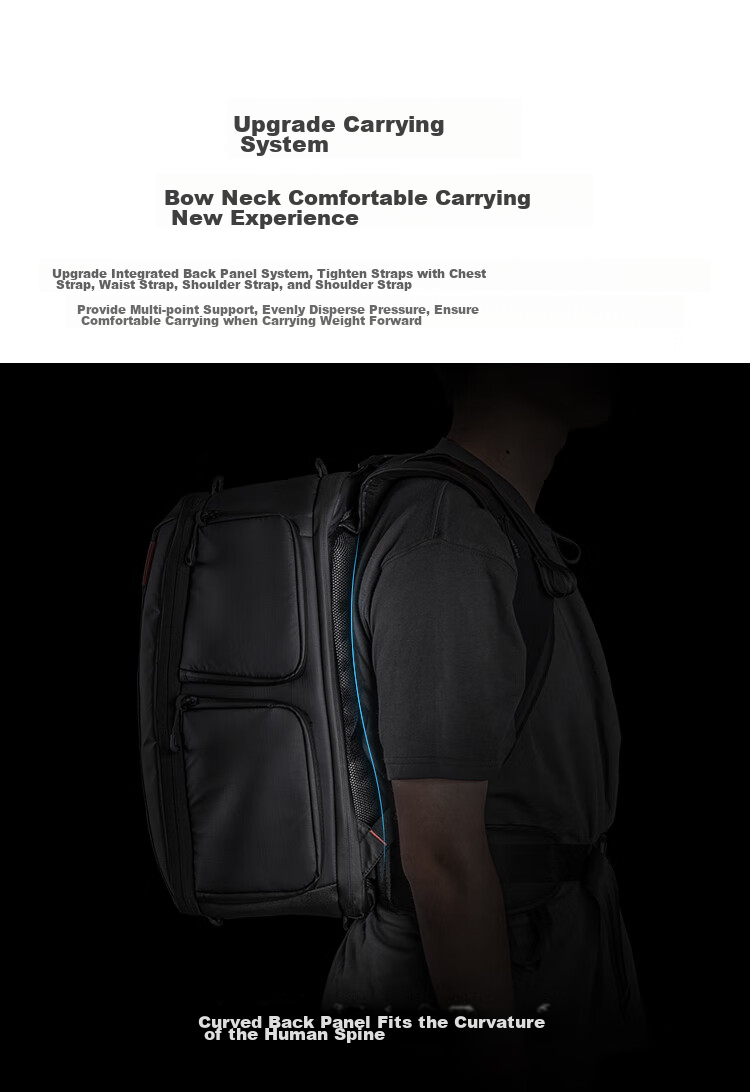 PGYTECH Dandelion OneMo2 Camera Bag, Canon Fuji DSLR Camera Bag, Laptop Stabilizer Digital Professional Storage Outdoor Hiking Backpack, 25L Parent-Child Bag, Deep Space Black 9