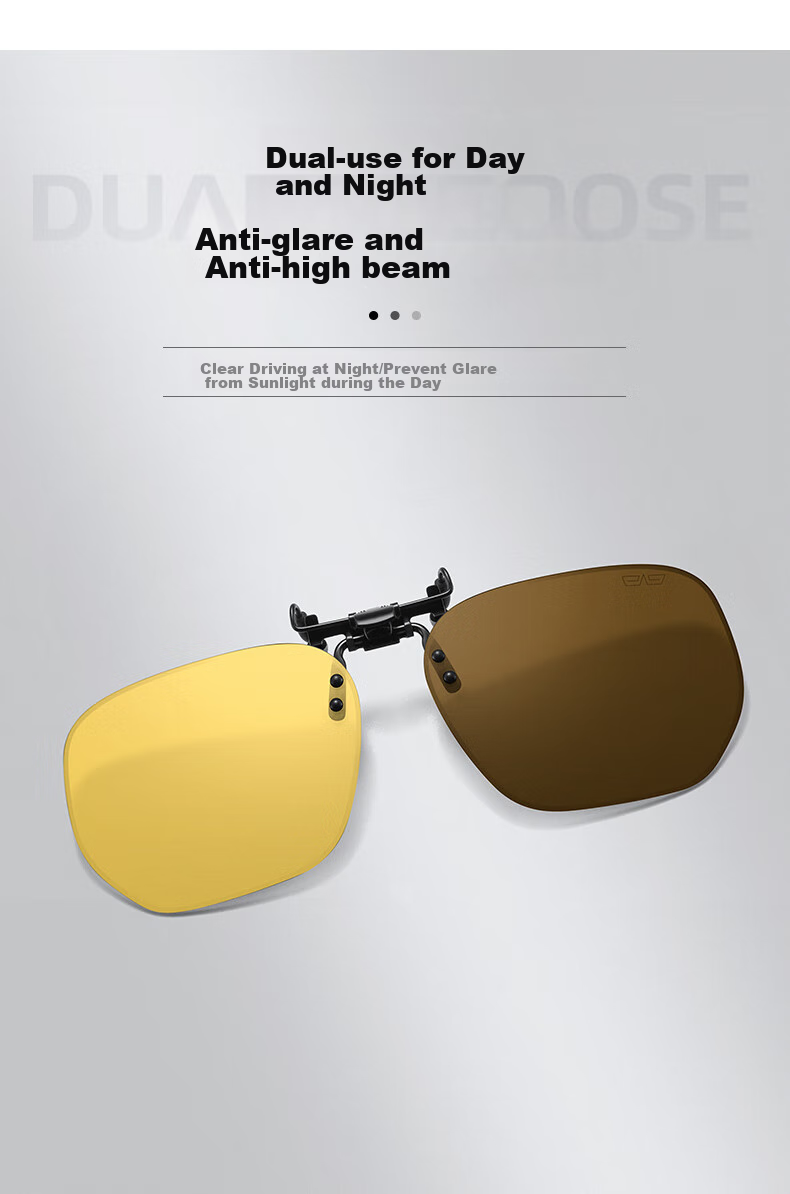 CAPONI Polarized Clip-On Sunglasses for Myopia, Photochromic Night Vision Glasses for Men And Women, Day And Night Use, Driving Specific Anti-Glare Sunglasses 7