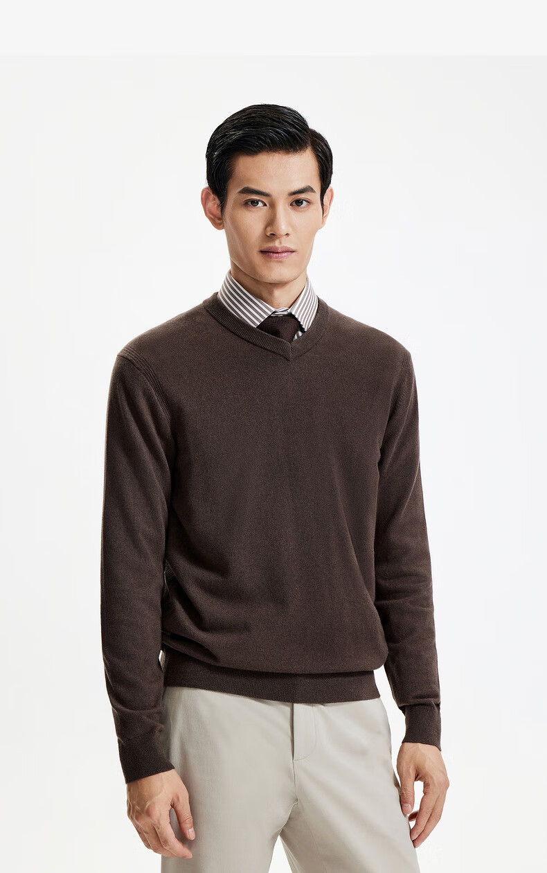 Goldlion Men's Simple Half-Zip Casual Knit Sweater with Cashmere/Wool, Fall/Winter 2025 8