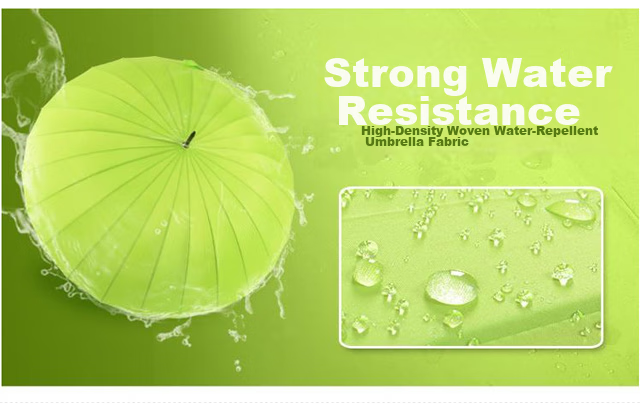MAYDU Heavy Rain Umbrella, Long Handle, 24 Ribs, Automatic Opening Umbrella, Water-Resistant, Windproof Straight Handle Umbrella M7007, Matcha Gree 4