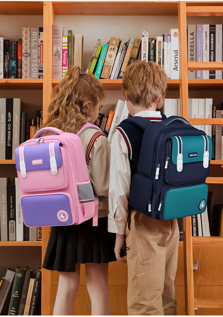 POLO Backpack for Primary School Students, Grades 1-3 And 6, Large Capacity Lightweight Reduced Burden Backpack for Boys And Girls 21