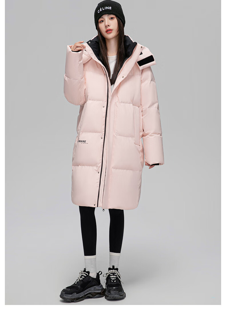 Yalu Women's Mid-Length down Jacket, 2025 New Winter Style, Red Warm Korean Fashion Casual Hooded Coat for Wome 25