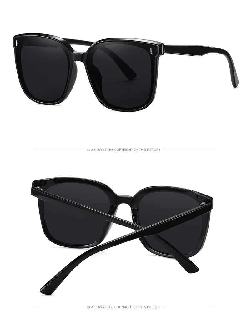 Angelamiao Sunglasses for Men And Women, Fashionable Large Frame Sun Protection UV-Resistant Glasses with Nylon Polarized Lenses, Square Frame 15