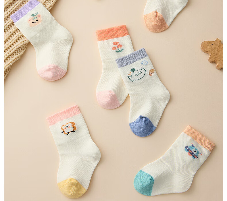 Beitaisi Baby Socks, Spring And Autumn Warm New Style, Moisture-Absorbing Non-Slip Newborn Infant Cotton Socks, Mid-Calf Socks for Boys And Girls 8