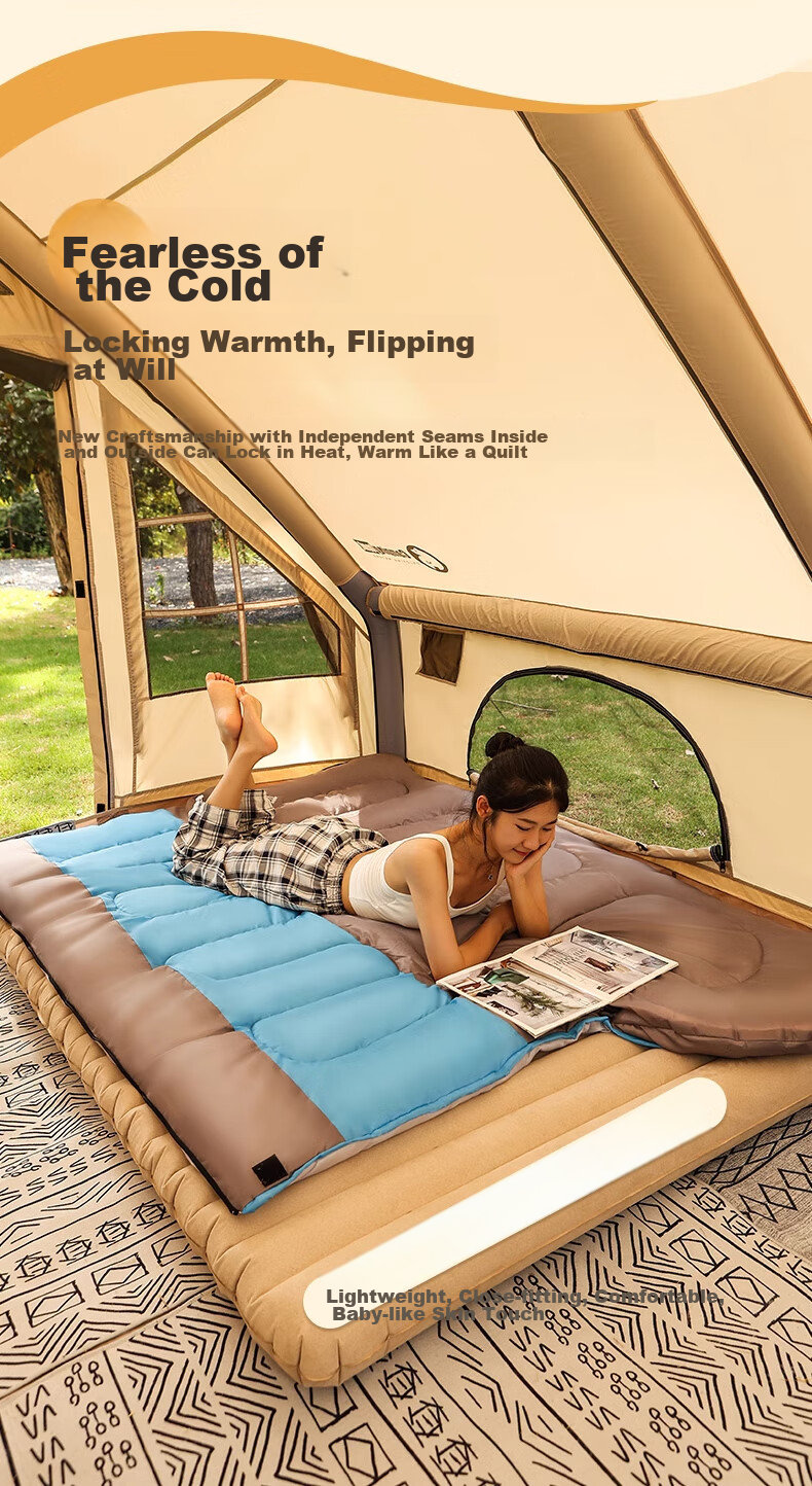 BeiJiLang Sleeping Bag, Adult Outdoor Travel, Winter And All Seasons Warmth, Indoor Camping, Single Person, Dirt-Proof Cotton Sleeping Bag, 1.8KG 3
