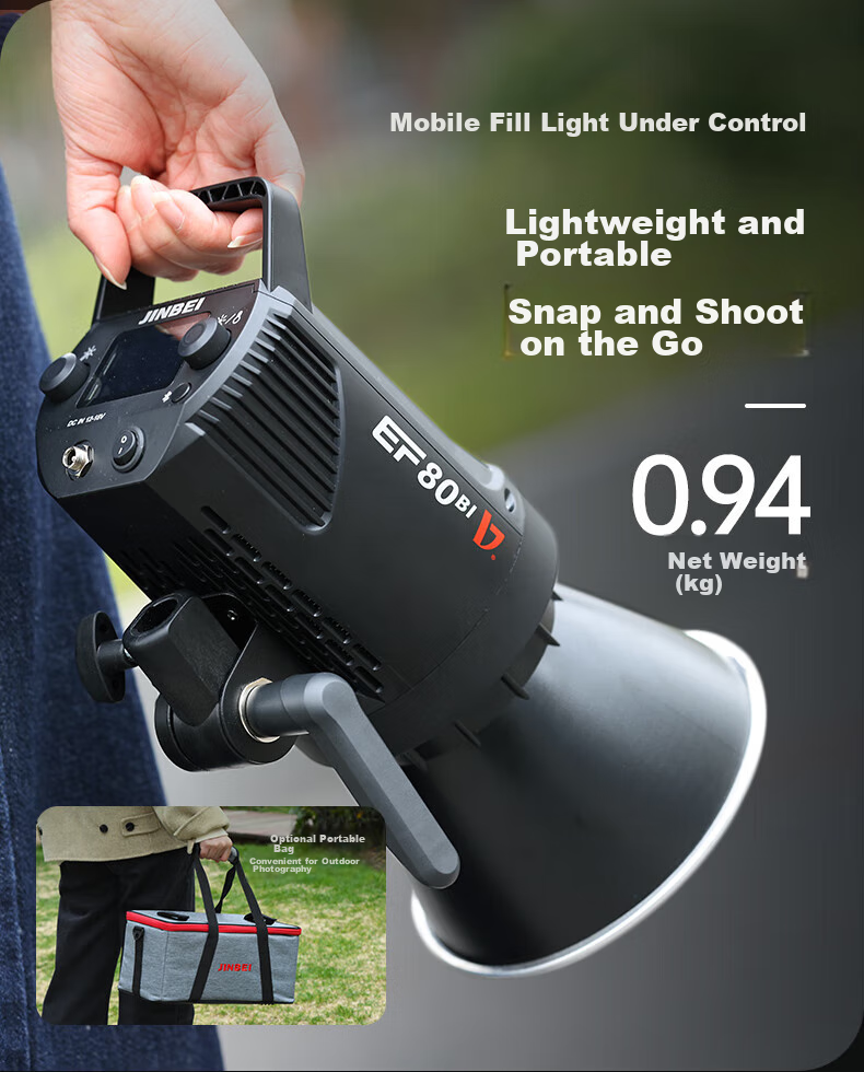 JINBEI EF80 Fill Light, LED Handheld, Indoor And Outdoor Photography, Videography Interview Lighting, Video Live Streaming Light, Portrait Beauty Food Jewelry Photography Light, Outdoor Portable Constant Soft Light 7