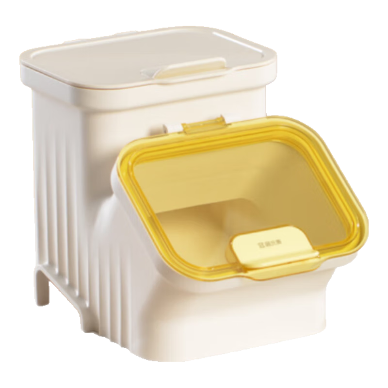 Juyuansu Rice Container for Home Use, Sealed, Insect-Proof, Moisture-Proof, Grain Storage Box, Flour Container, Large Capacity Food Storage Bin, 5 Kg Capacity, Lemon Yellow