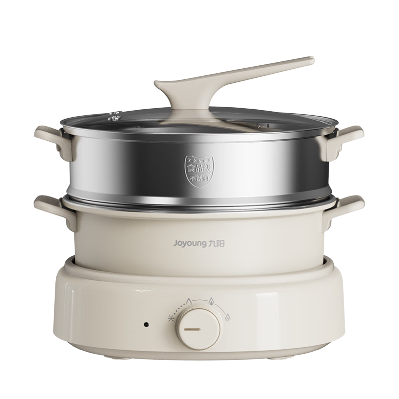 Joyoung Electric Hot Pot, Home Use Electric Steamer, High Power, Upper Steaming Lower Cooking, Detachable Design, Specialized for Hot Pot, Multifunctional, 5L Large Capacity Electric Cooker with Steamer Basket G525S