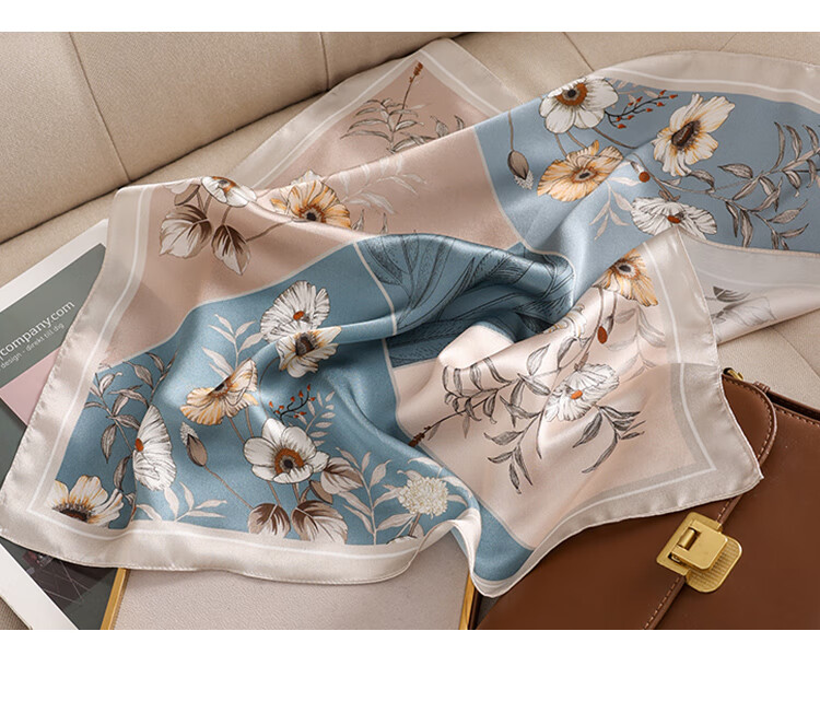 Shanghai Gushi Silk Scarf, 100% Mulberry Silk Satin Square Scarf, Gift Box, Birthday Present for Mom Or Girlfriend, Valentine's Day Gift, Red 20