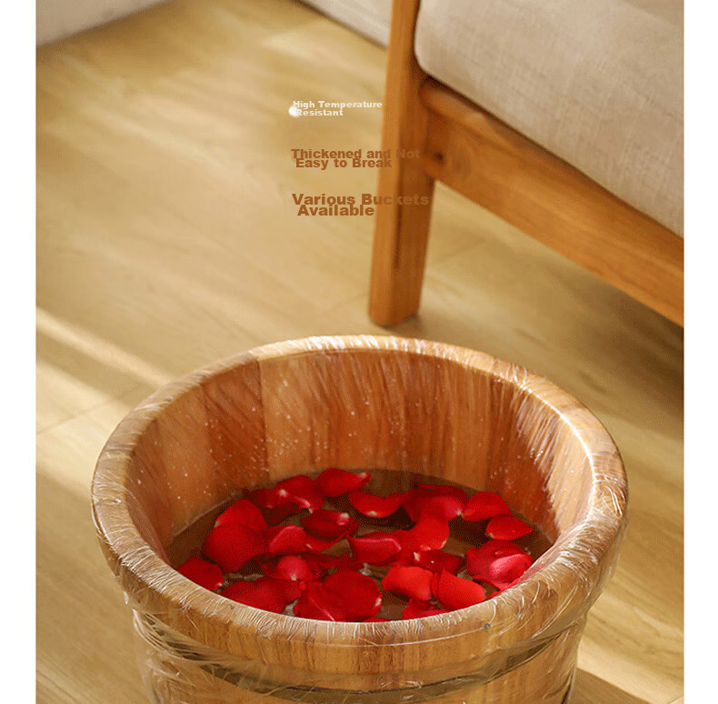 Jiebishi Disposable Foot Bath Bags, 80-Pack, Plastic Bags for Soaking Feet, Thickened Foot Therapy Bags for Wooden Buckets And Foot Wash Basins 6