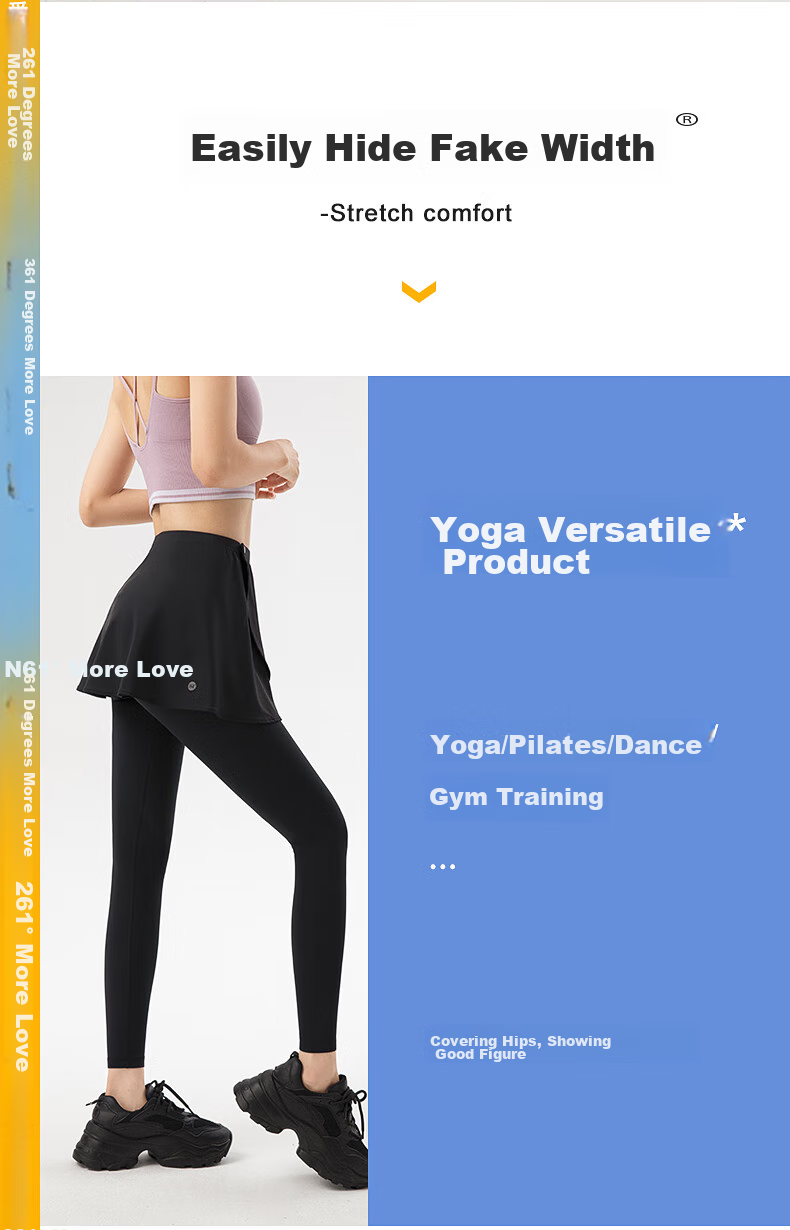 361° Yoga Pants, Skirt Cover-Up, Anti-Exposure, One-Piece Outer Layer, Sports Hip-Covering Skirt, Short Yoga Skirt, Running Skirt Cover-Up 3