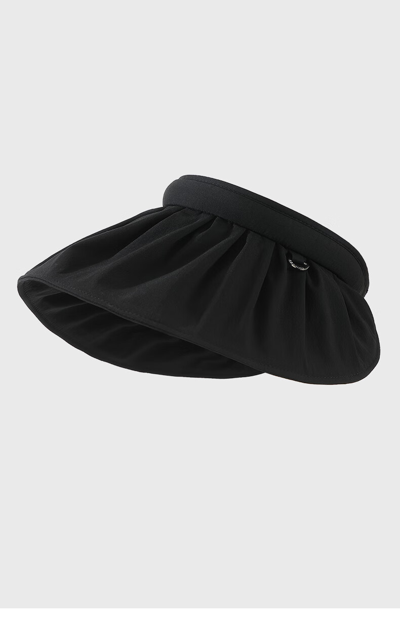 MISSION UV Black Sun Protection Hat for Women, Sun Visor Cap, Shell-Style Visor Hat, Summer Face-Covering UV Protection Wide Brim Hat 21