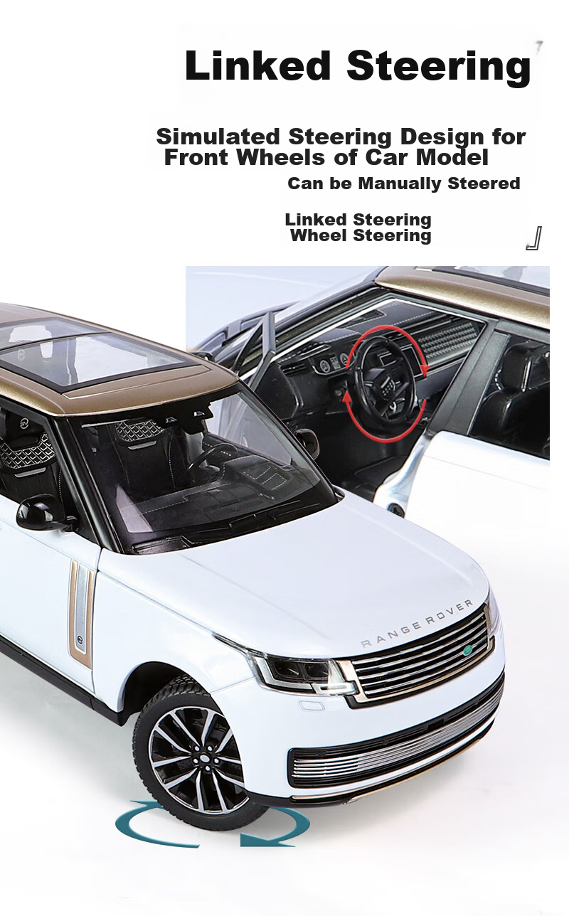 Heimanba 1:24 New Land Rover Range Rover SV White Car Model Children's Toy Alloy Car Model Collectible Display Piece Gift 9