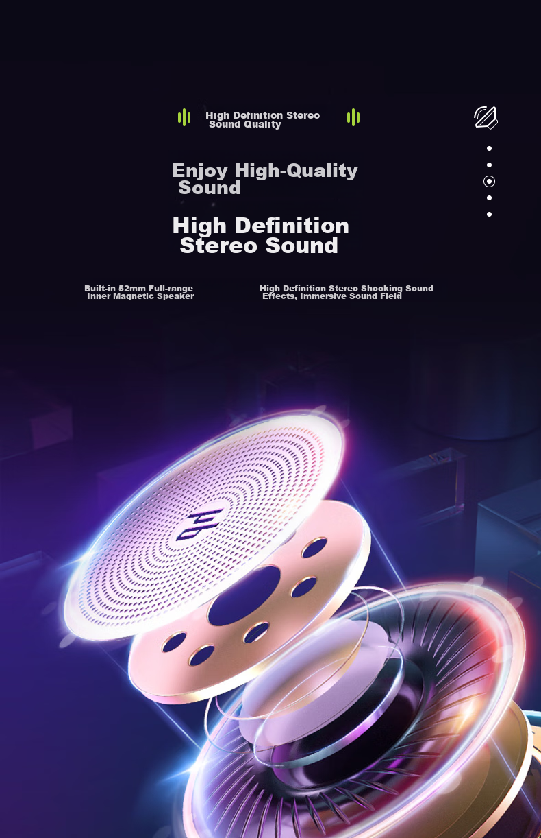 HP S05 Bluetooth Speaker, Dome-Shaped Color-Changing Speaker, Computer And Mobile Phone Home Mini Subwoofer, Small Portable Outdoor Wireless TWS Interconnected Speaker 12