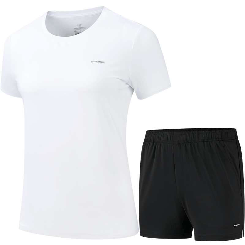 361° Women's Running Sportswear Set, Summer New Casual Short-Sleeve Shorts Two-Piece Set, 662414001H-1