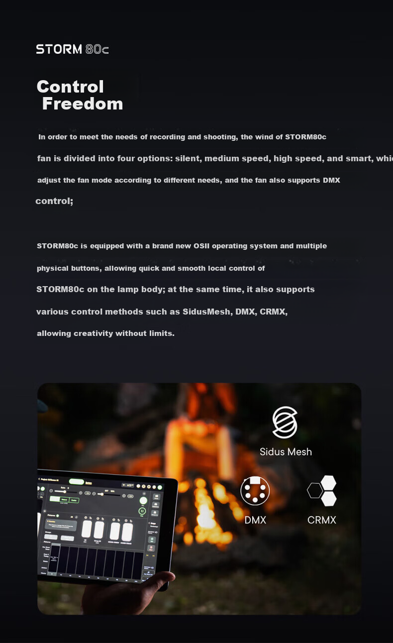 Aputure STORM 80c Portable Handheld Professional Fill Light for Live Streaming, Video Shooting, Comic Con, Portrait Photography, Outdoor Photography, BlAIR Color Mixing Full-Color Light 12