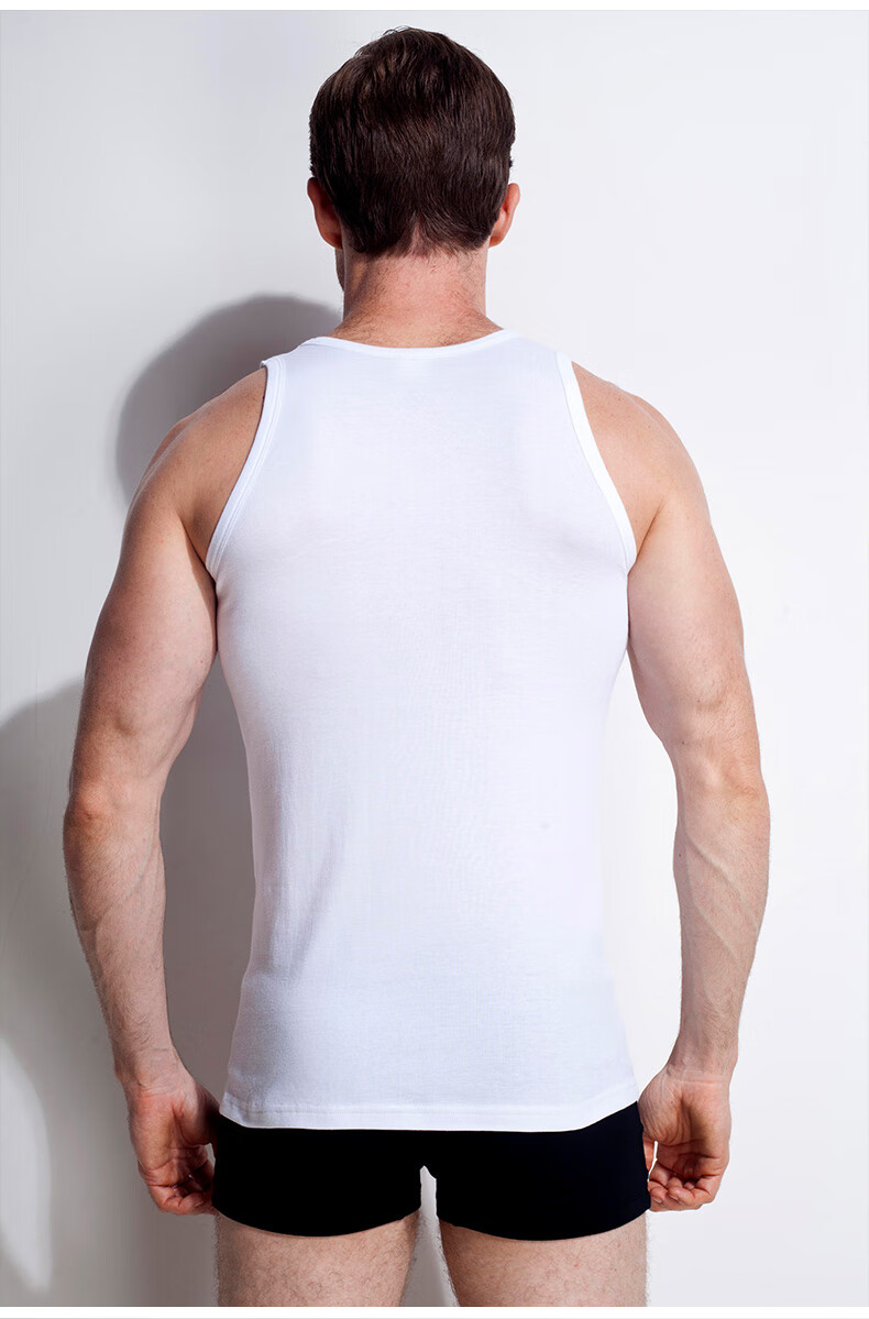 LangSha Pure Cotton Tank Top for Men, Summer Lightweight Sleeveless Casual Sports Sweat-Wicking Breathable Undershirt 17
