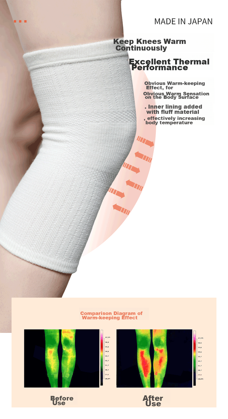 D&M Far-Infrared Warm Knee Pads for Cold Legs, Arthritis, Middle-Aged And Elderly, Thick Leg Guards, Winter Season, Imported from Japan, Single Piece 6