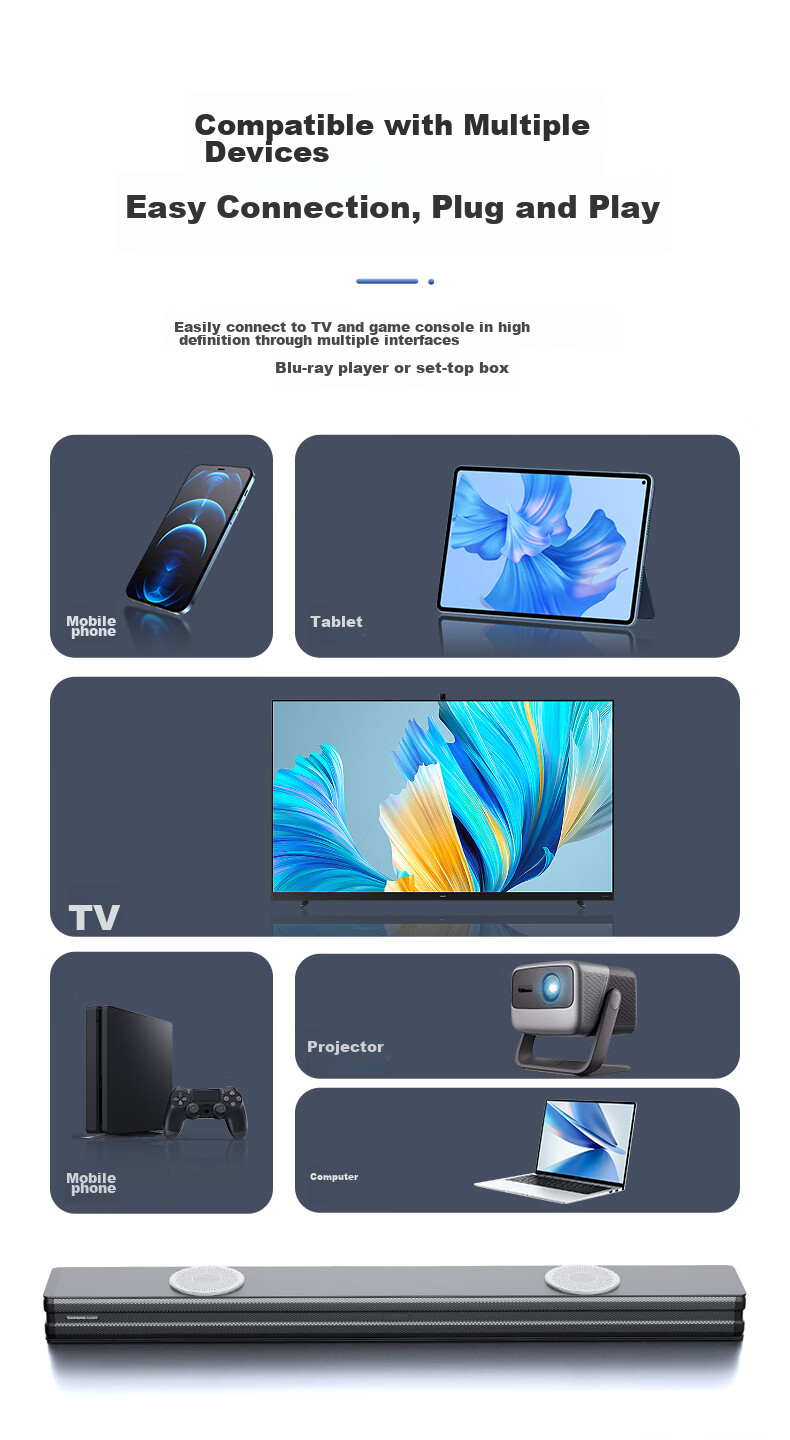 HANHONG_AUDIO 019KW-K TV Soundbar, Home Theater KTV Package, Surround Sound Karaoke Bluetooth Speaker, Karaoke Sound System for Home Indoor Use, Computer PS5 Speakers 19