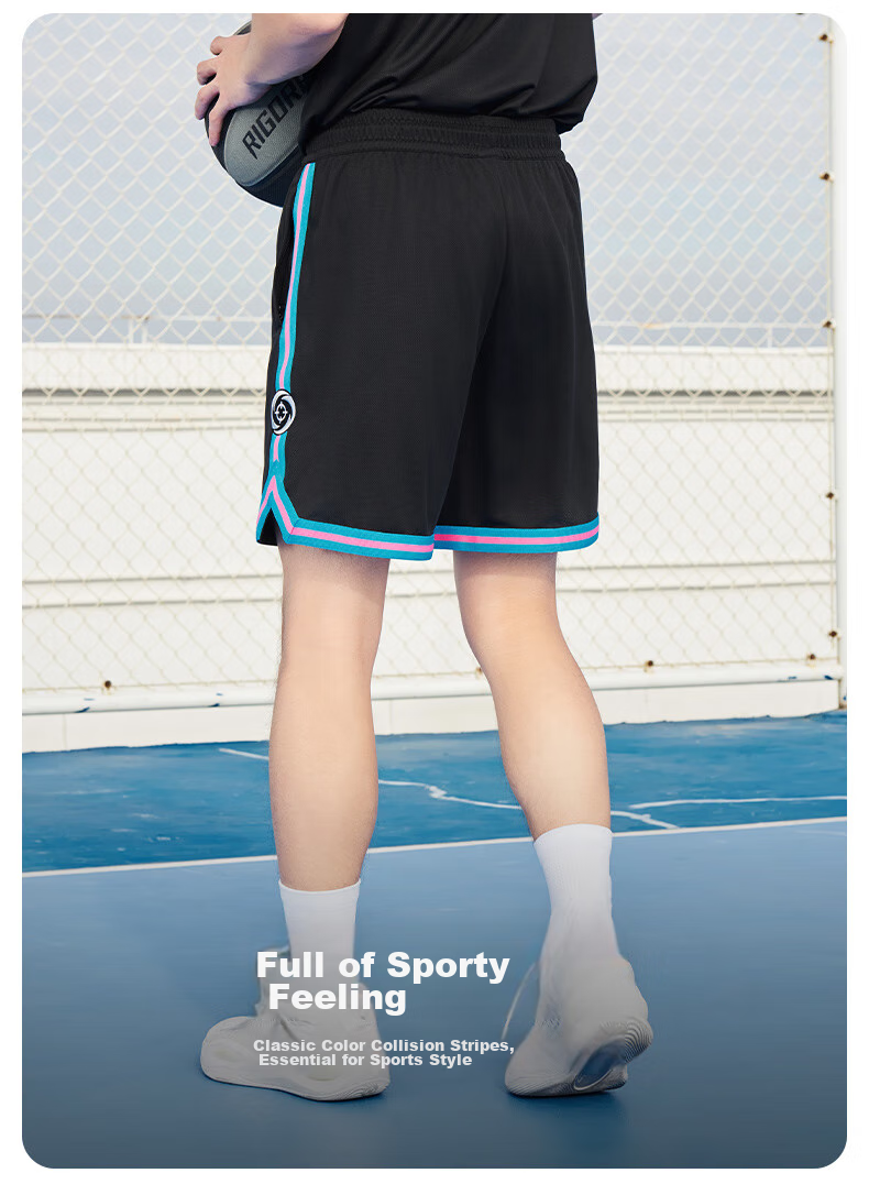 RIGORER Men's Sports Shorts, American Basketball Knee-Length Shorts, Summer Training Breathable Casual Sports Pants 5