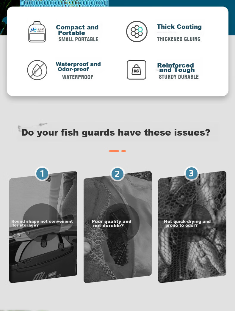 JIADIAONI Square Fish Protection Fishing Net Bag, Mini Black Pit Fish Guard Net, New Square-Mouth Wild Fishing Small Fish Protector, 23200 2