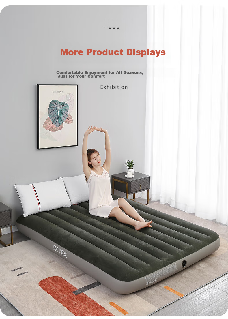 INTEX Double Inflatable Mattress, Outdoor Moisture-Proof Mat, Home Nap Folding Bed, Car Bed, 64108N 12