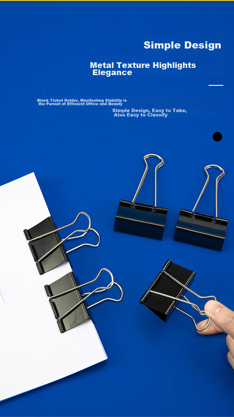 Deli 50mm Extra-Large Metal Black Binder Clips/bill Clips/document Clips, 12 Pieces/box, Office Supplies, 9541 3