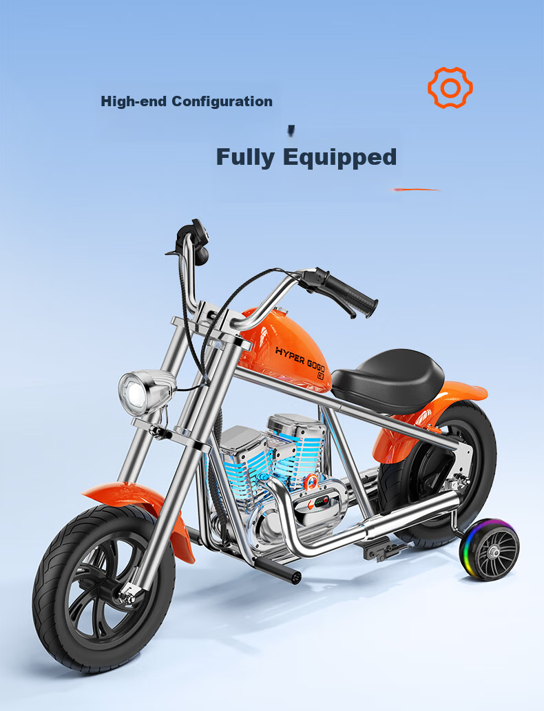 Baofengqishi Children's Electric Motorcycle Two-Wheeler Scooter for Ages 3-12, Small Electric Scooter Birthday Gift C12 Exploration Black 11
