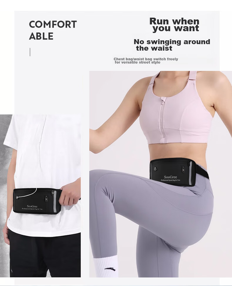 SooGree Sports Running Phone Waist Pack for Men And Women, Outdoor Cycling Hiking Lightweight Storage Waterproof Marathon Gear Bag 3
