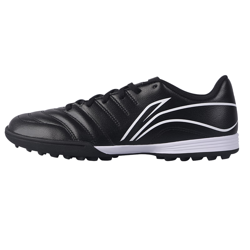 Li-Ning Soccer Shoes for Men, Women, Adults And Children, TF Turf Cleats, Professional Training Shoes, Non-Slip Wear-Resistant Cleats for Youth, Black, Size 39