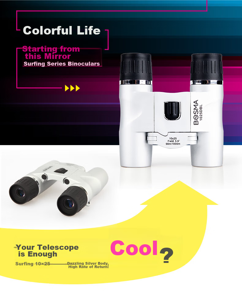 BOSMA Binoculars, High Magnification, High Definition, Portable, for Surfing, 10x25 Binoculars, for Concert Viewing 1