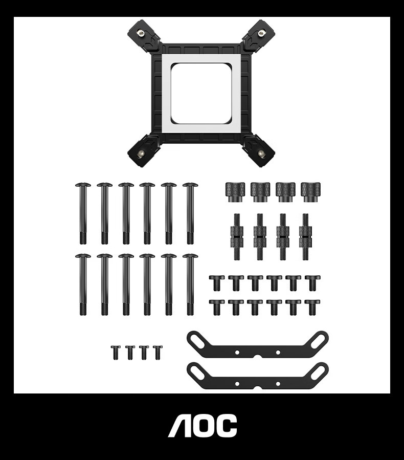 AOC T360NB Black, All-In CPU Liquid Cooler, Supports LGA1700/1851/PWM Temperature Control/Speed Display/2200 RPM Ultra-Quiet Fan without Light 11