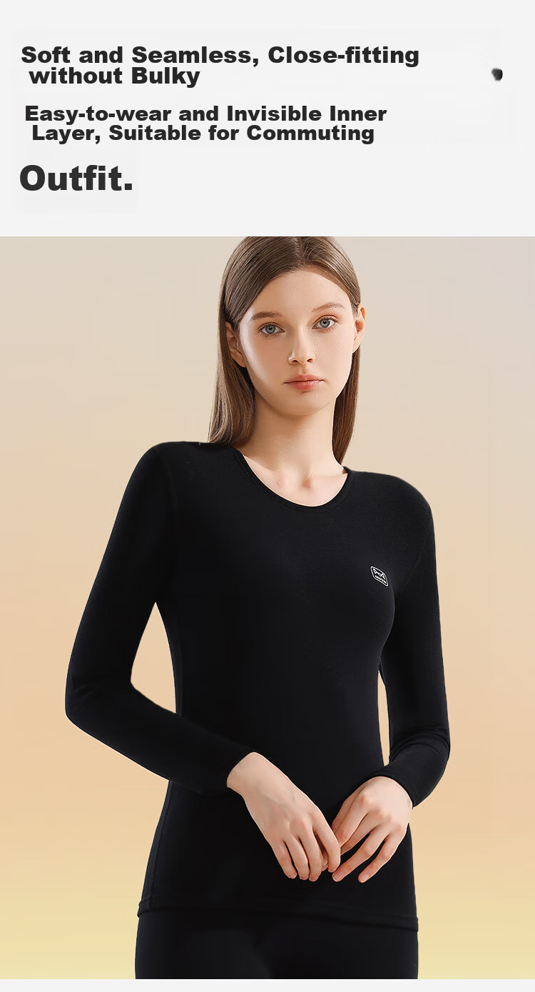 MiiOW Thermal Underwear for Women, Modal Base Layer with Cashmere And Silk, Autumn Top And Bottom Set, Pink, Size L 14