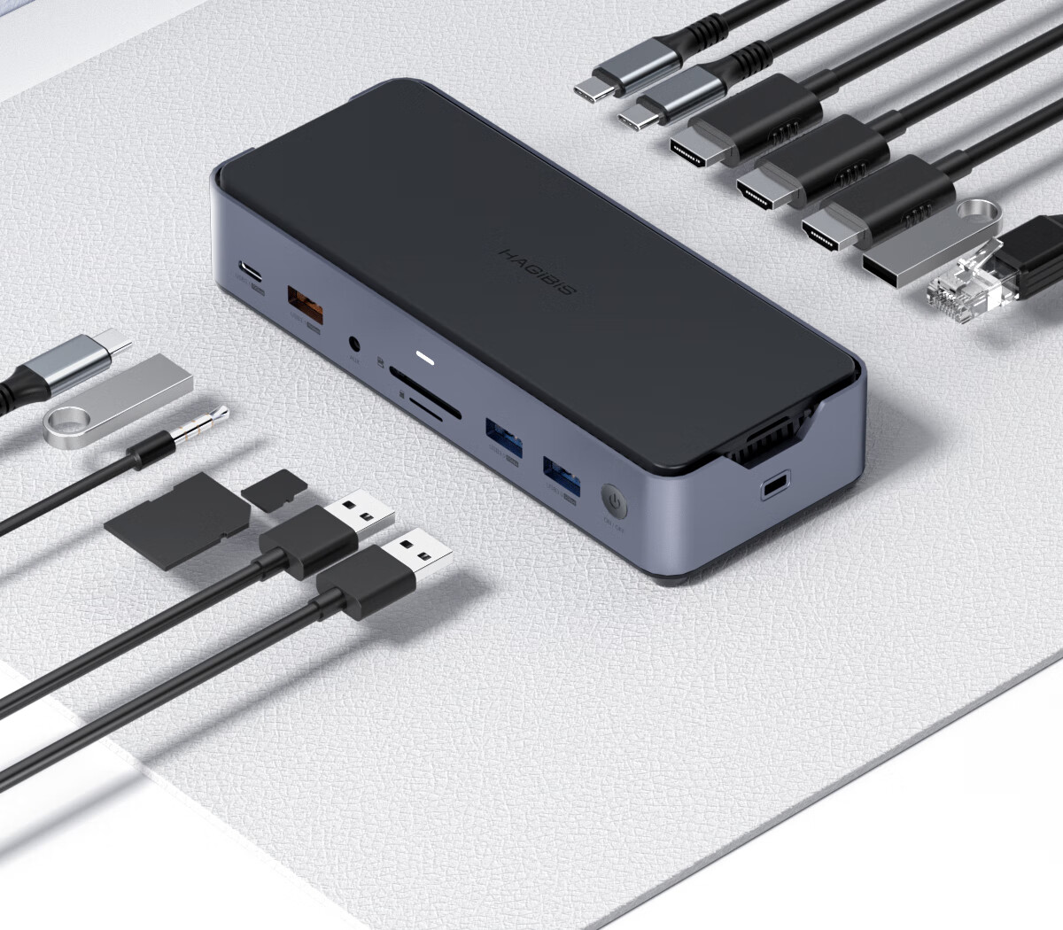Hagibis Expansion Dock, Desktop Hub, USB Multi-Port Adapter, Type-C Hard Drive Enclosure, M.2 Expansion, Thunderbolt 4 Compatible with Apple Computers, MacBook Laptops, HDMI 23