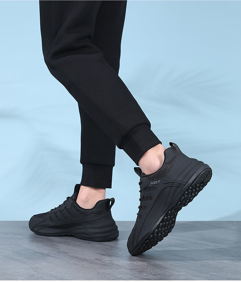 Red Dragonfly Men's Flash Running Shoes Ins Style Durable Sole Sports Casual Dad Shoes Thick Sole Height Increasing WXA141251S Black Size 41 9