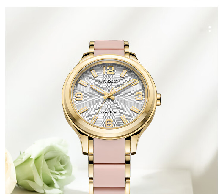 CITIZEN Watch for Women, Japanese And Korean Style, Eco-Drive, Pink Dial, Date Display, Steel Band, Fashionable Business Watch, Gift for Girlfriend, FE1140-51X 6