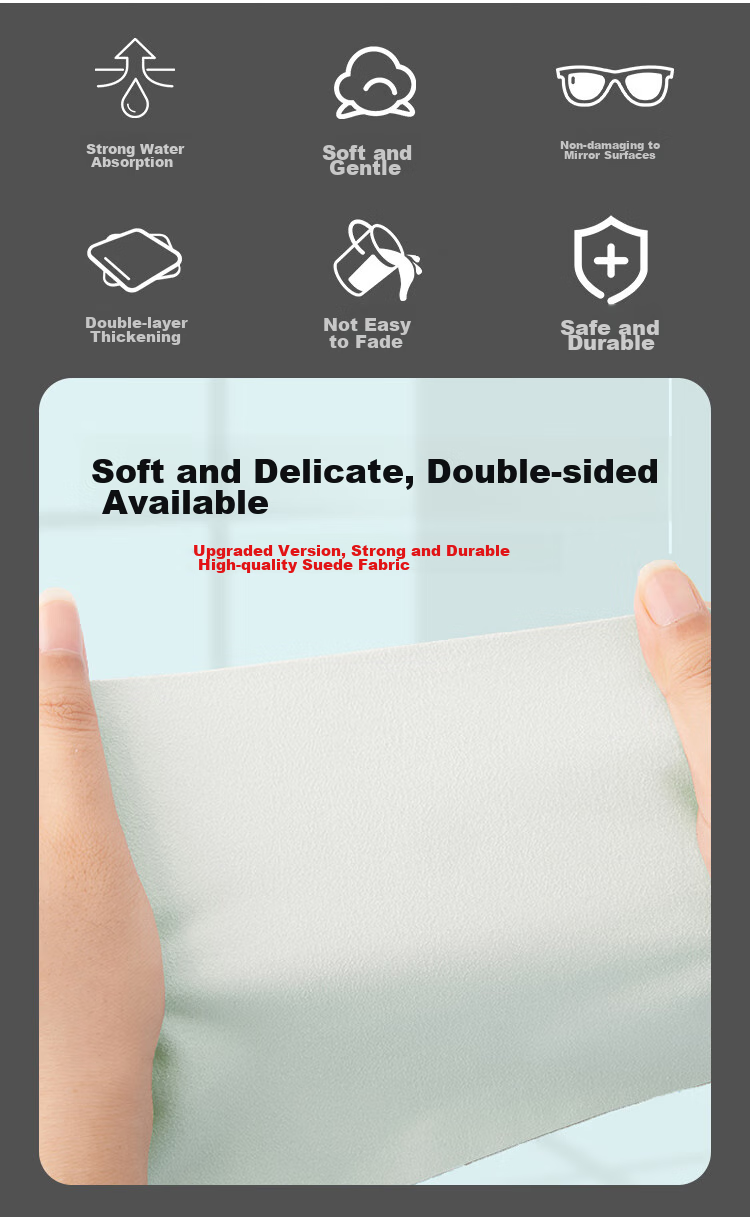 Gameking High-Quality Professional Cleaning Suede Eyeglass Cloth, Gentle on Lenses, for Phone And Camera Screens, 10-Pack 2