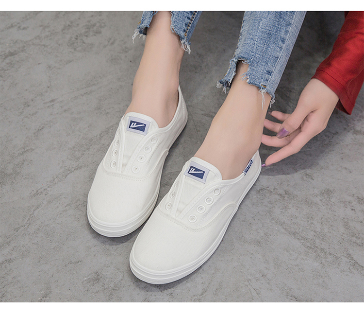 Warrior Canvas Shoes for Men And Women, Comfortable Flat White Sneakers, Nurse Shoes, Couple's Casual Shoes WXY-A446T White 42 6