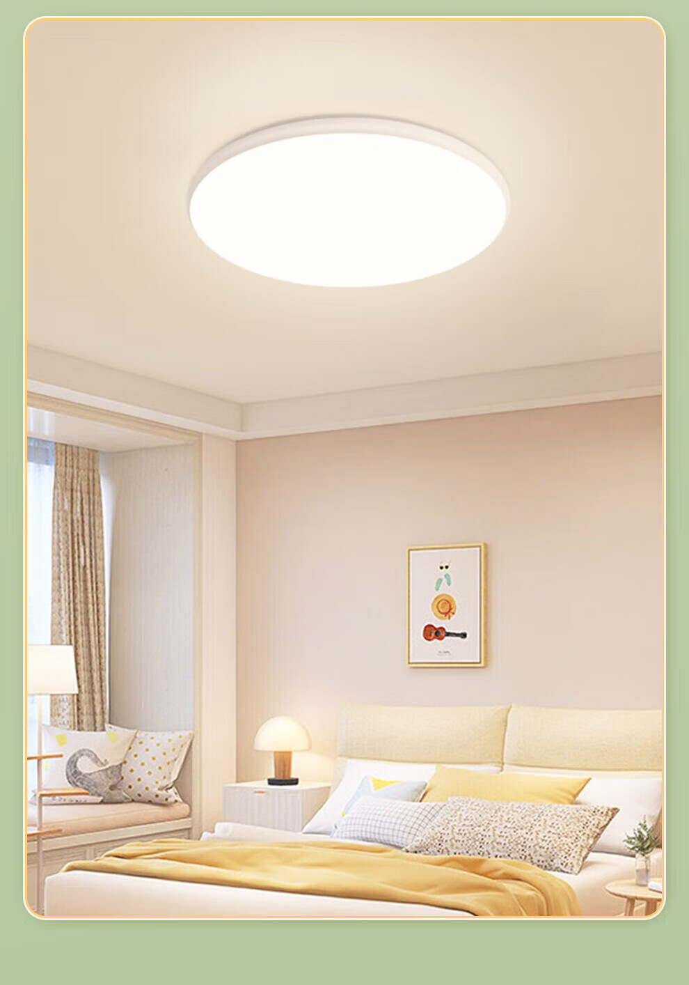 NVC Snow White Ceiling Light, 36W, Tri-Color, Modern And Simple Design, for Bedroom, Study Room, Dining Room, Full Spectrum, Anti-Blue Light LED 11