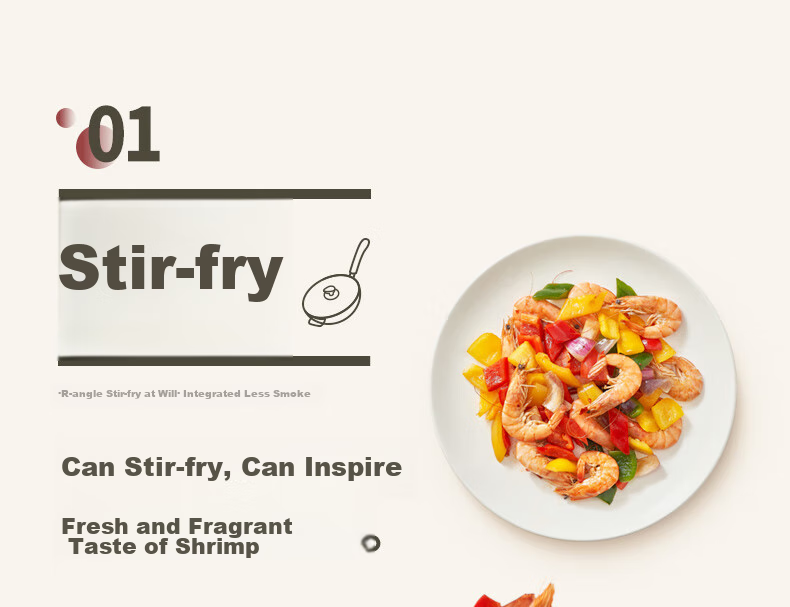 SUPOR Non-Stick Wok, Flat-Bottom Frying Pan for Stir-Frying And Steak Cooking, Low Smoke, 28cm, Gas Stove Specific, EC28JYJ02-N 6
