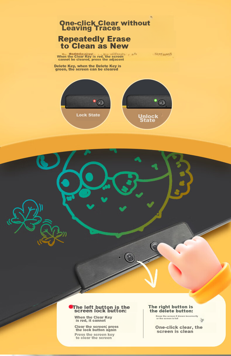 Newsmy 20-Inch Colorful Rechargeable High-Brightness LCD Electronic Whiteboard Writing Pad for Children, Drawing Board, Office Writing Pad, Birthday Gift for Boys And Girls on Children's Day, Black 5