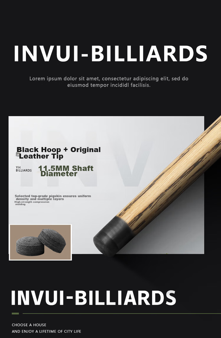 INVUI Chinese Style Billiard Cue Middle Shaft Black 8 16-Color Pool Cue Pot Cue 11.5mm Z27 5