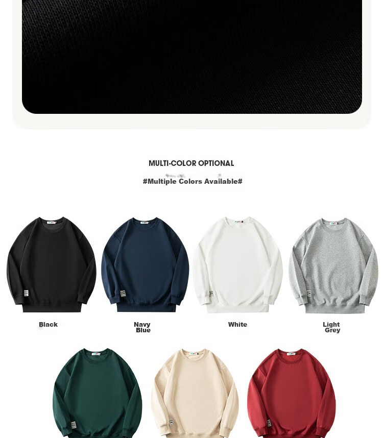 LIMENG Japanese Style Loose Fit Men's Sweatshirt Spring Autumn Crew Neck Pullover Long Sleeve Trendy Jacket Light Gray M 3