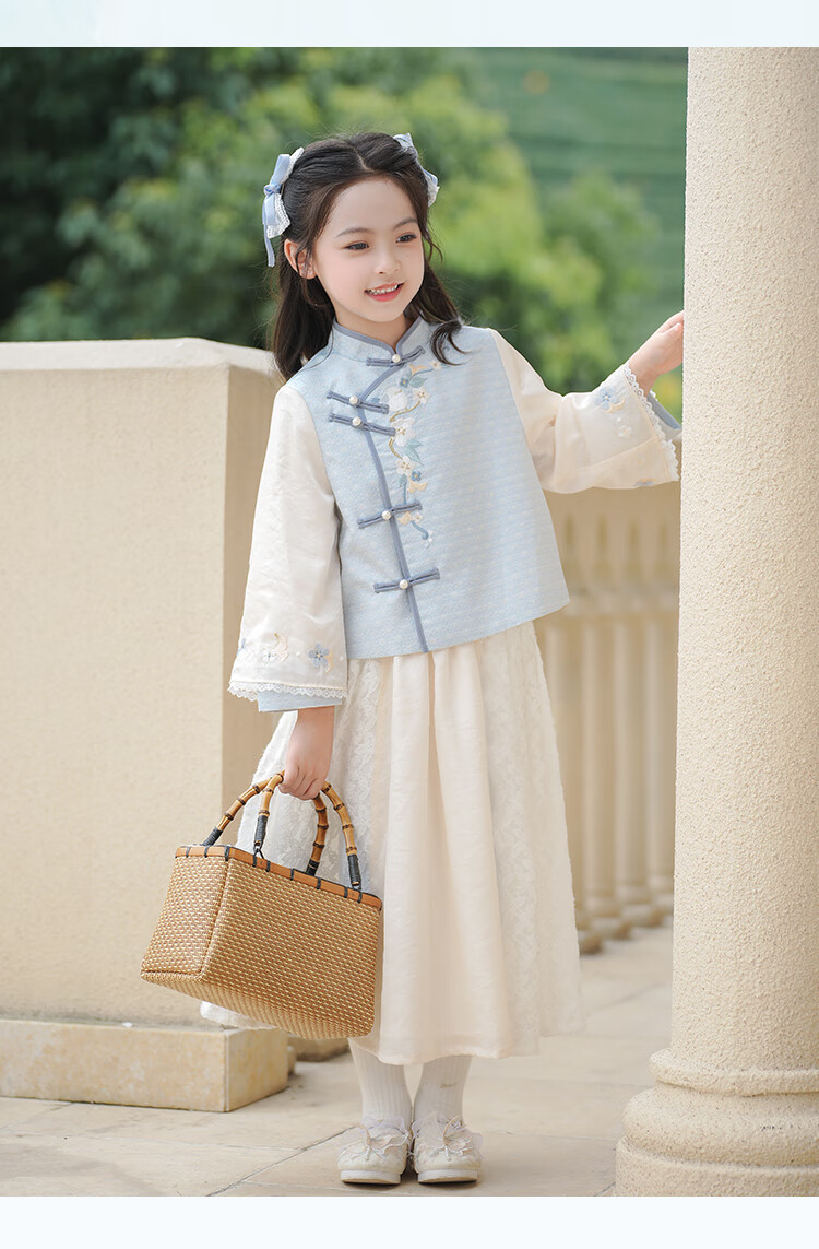 Qibao Hanfu Girls Spring Autumn 2025 New Children's National Style Baby New Chinese Children's Clothing Frost 130 11