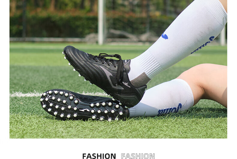 JOMA Adult Soccer Shoes for Men, Youth And Students, MG Short Studs Breathable Competition Football Training Shoes, Black, Size 43.5 8