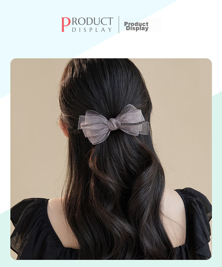 CHIMERA Korean Organza Bow Hair Clip, Ponytail Barrette, Half-Up Hairpin, Hair Accessory for Women, Mid-Autumn Festival Gift 3