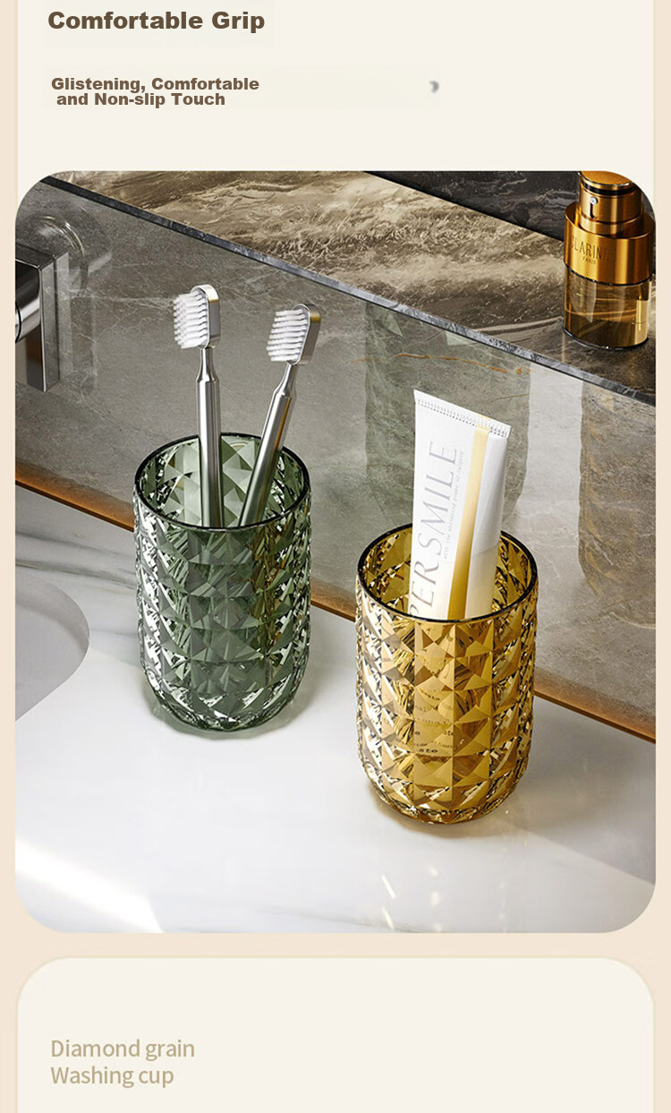Jingxun Toothbrush Cup, Set of 2, Simple And Stylish Adult Home Tooth Mug, Student Couple Wash Cup, Green + Transparent 4